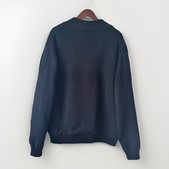 Vintage 90s Y2K Boston Traders Full Zip Knit Sherpa Lined Mens XL Sweater Chunky - Picture 6 of 10